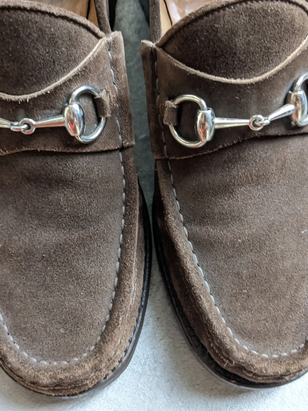 Gucci Horsebit Loafers Brown 10 Men's Suede Leather